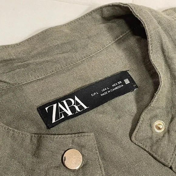 Zara Women's Olive Green Jacket - Picture 3 of 4